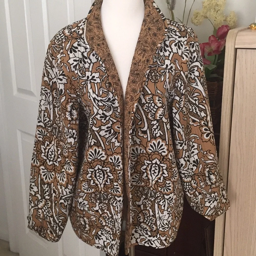 Women’s Reversible cotton open blazer paisley pattern